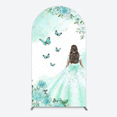 Lofaris Princess and Butterflies Arch Backdrop Mis Quince A?os Sweet 16 Birthday Elegant Girl Party Photo Booth Decor
